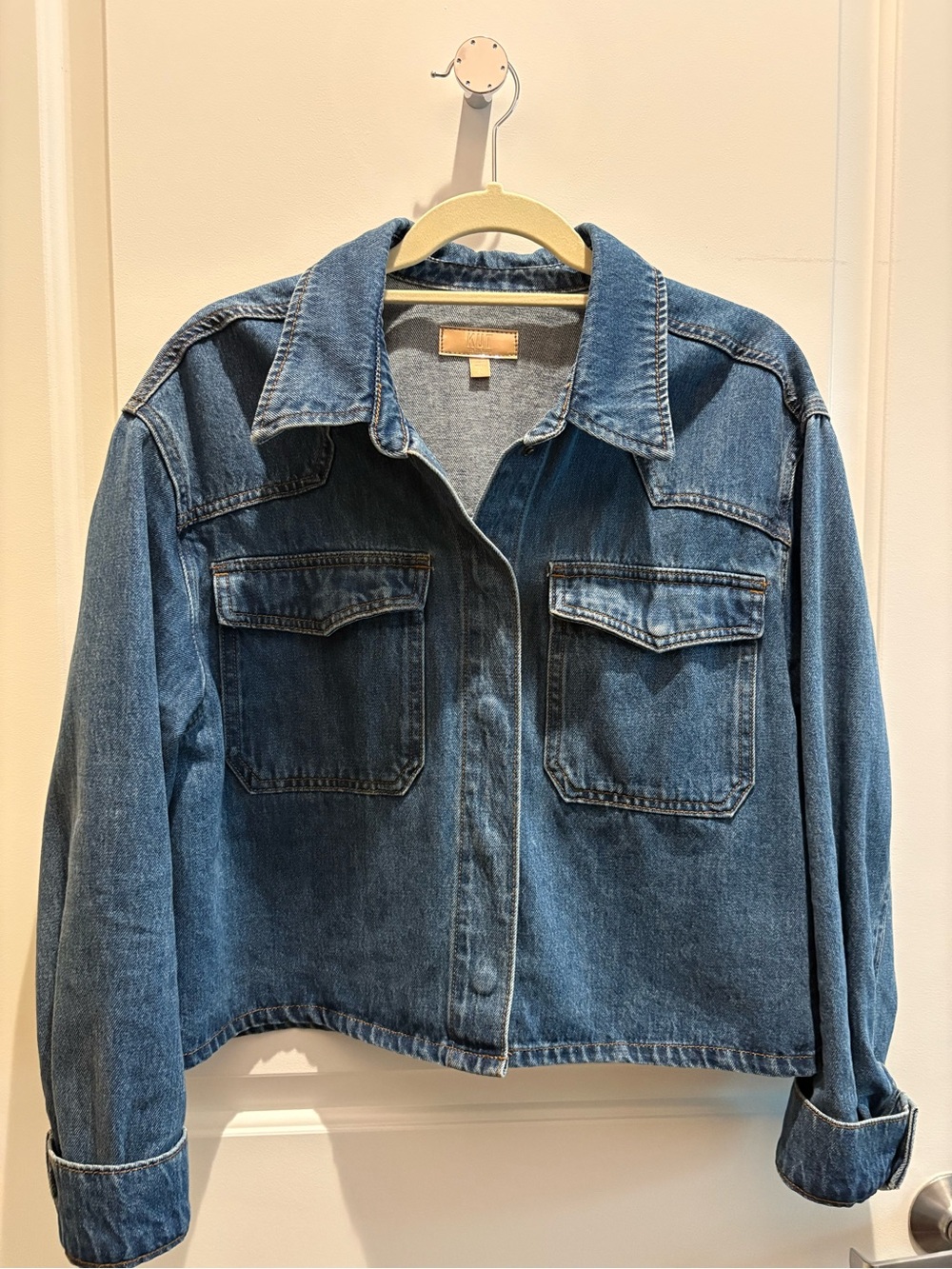 Kut from the Kloth Classic Blue Denim Trucker Jacket
